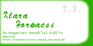 klara horpacsi business card